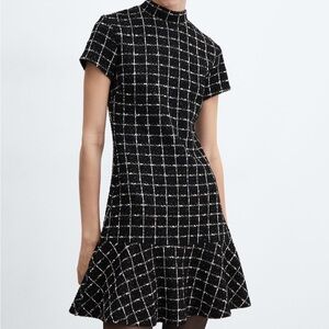 Mango Tweed Dress with Ruffle Hem
Midi dress